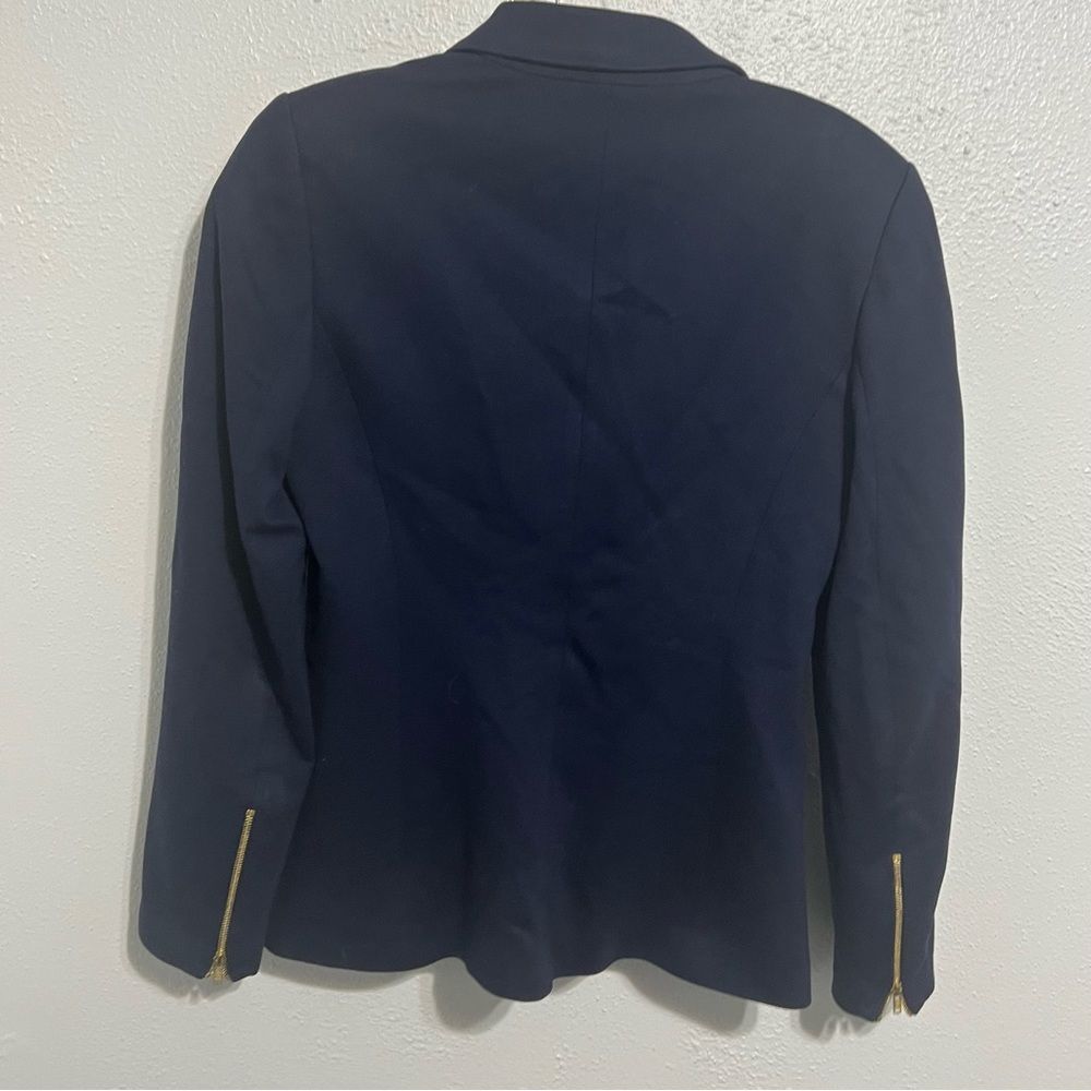 Theory Navy Button Front Blazer Size 2 - image 5